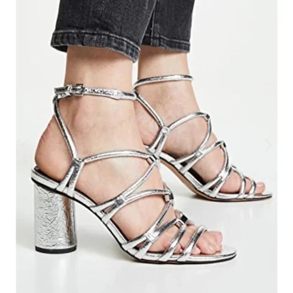 Rebecca Minkoff heels women’s size 8 silver strappy sandal designer